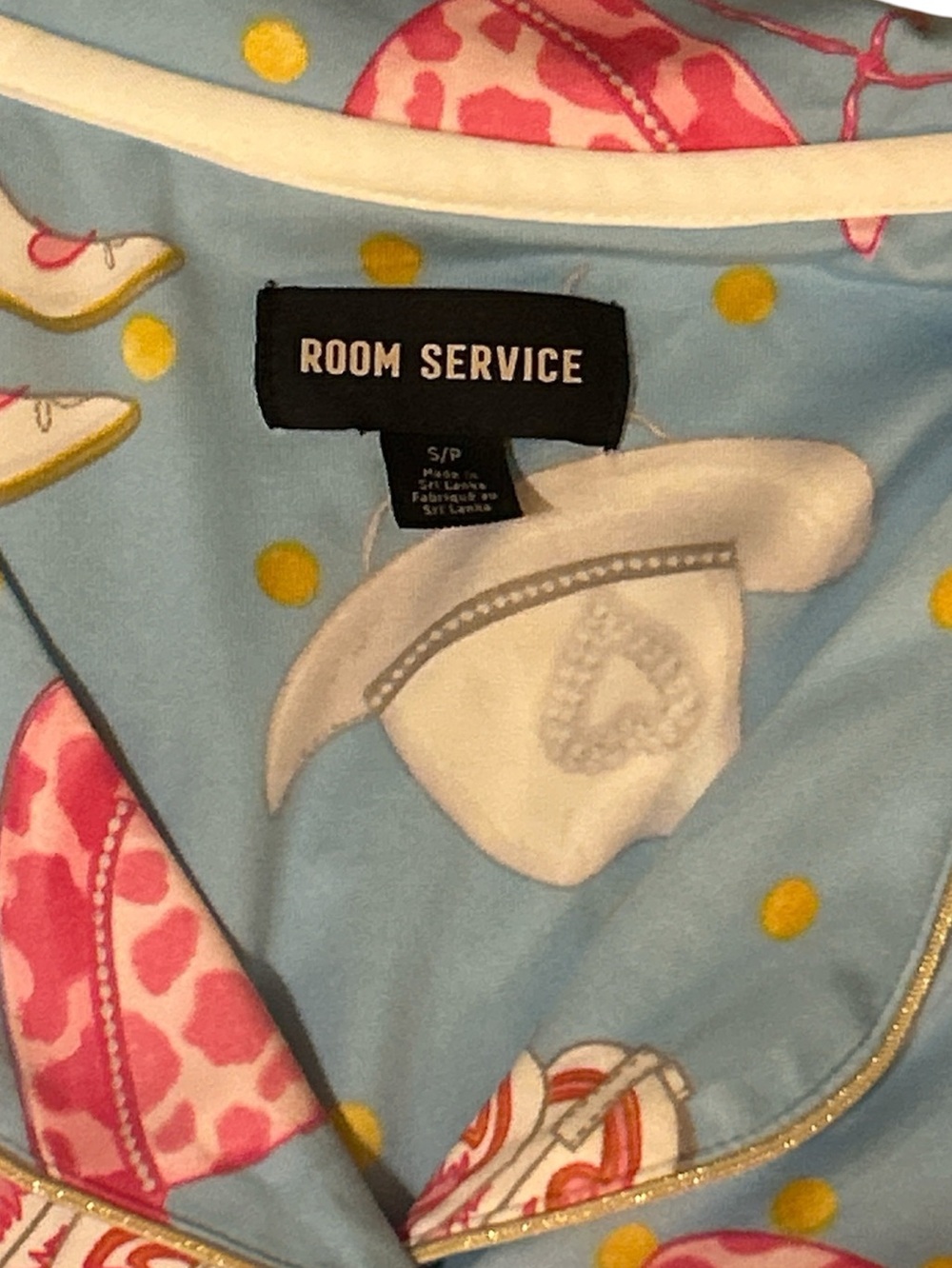 NWT Room Service Women’s PJ Aqua Blue Theme Short Set - Picture 3 of 5